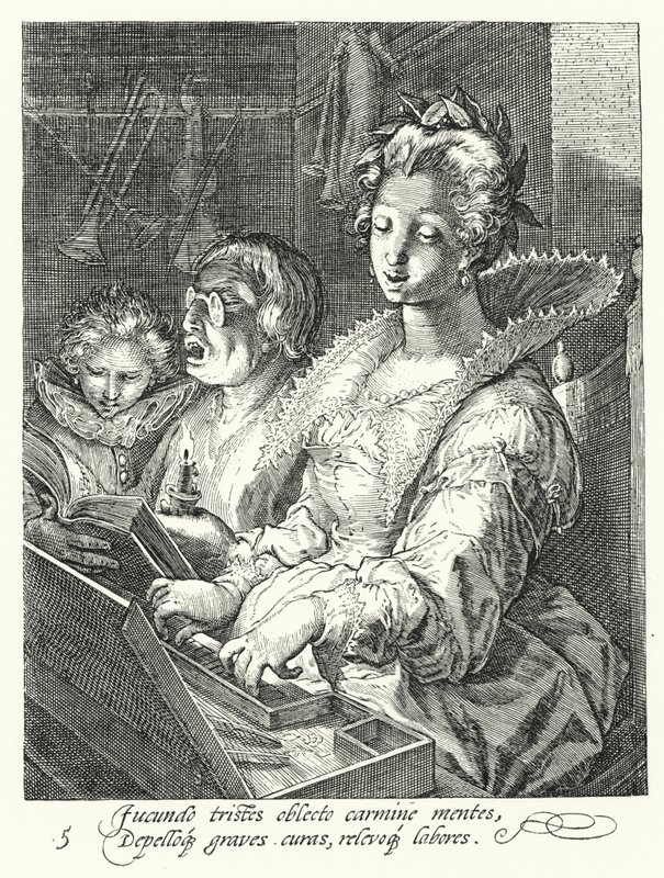 Música (gravura) de Hendrik (after) Goltzius