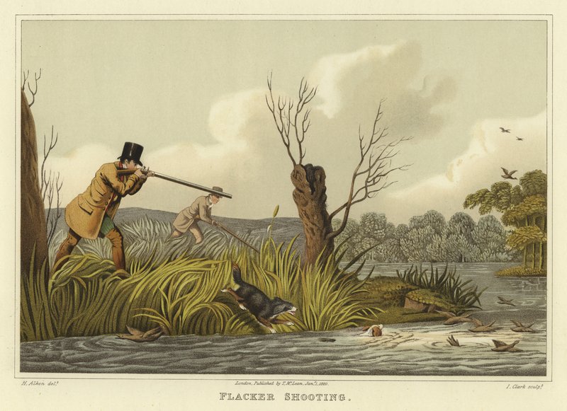 Tiro de flacker (cromolitho) de Henry Thomas Alken