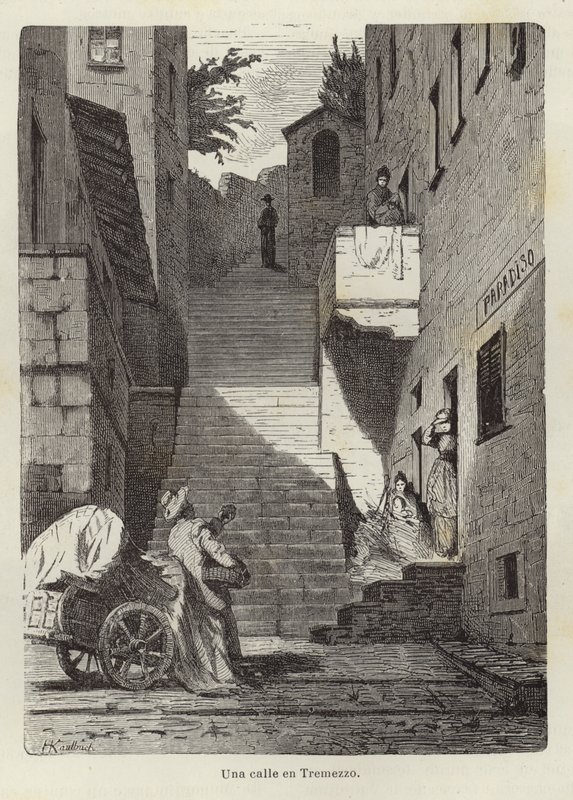 Uma rua em Tremezzo de Hermann Kaulbach