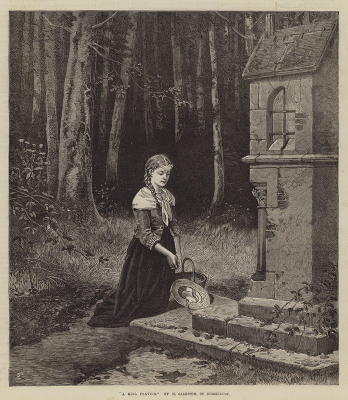 Uma menina rezando de Hubert Salentin