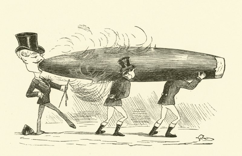 Fumar charutos (gravura) de Hugh Rowley
