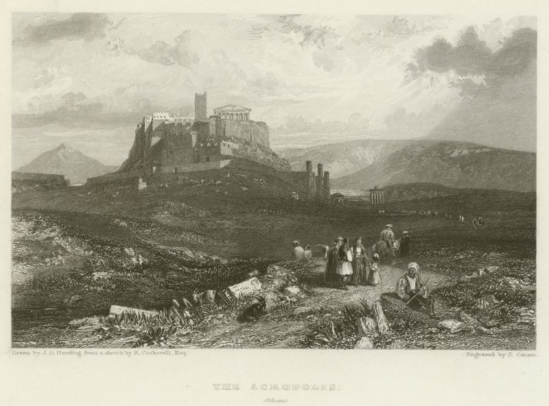 A, acrópole, atenas de James Duffield Harding