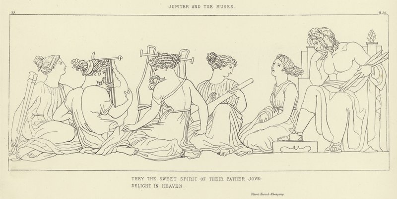 Júpiter e as musas de John Flaxman