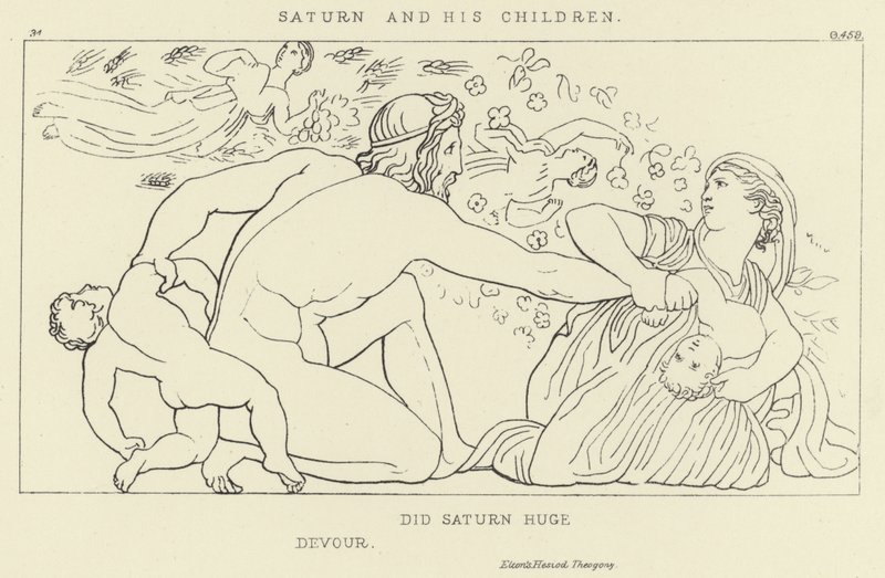 Saturno e seus filhos de John Flaxman