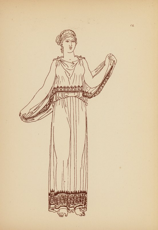 Fato de mulher da Grécia Antiga (litografia) de John Moyr Smith