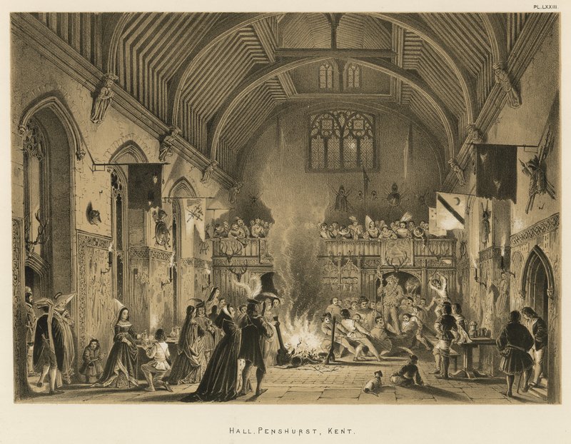 Corredor, penshurst, kent de Joseph Nash