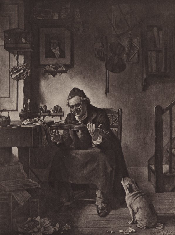 O Velho Strad (litho) de Lionel J. Cowen