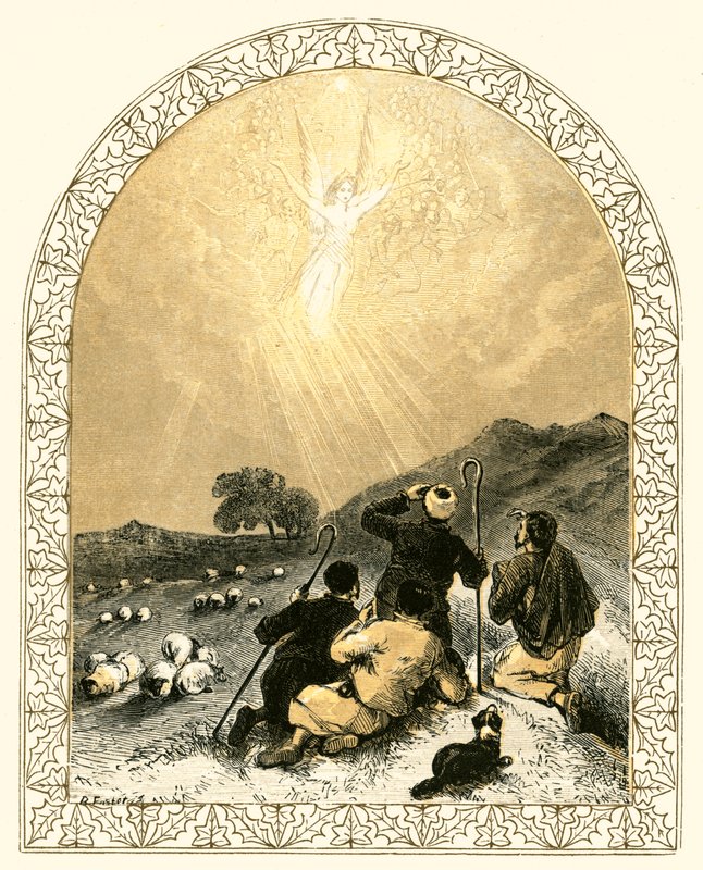 Pastores e anjo de Myles Birket Foster