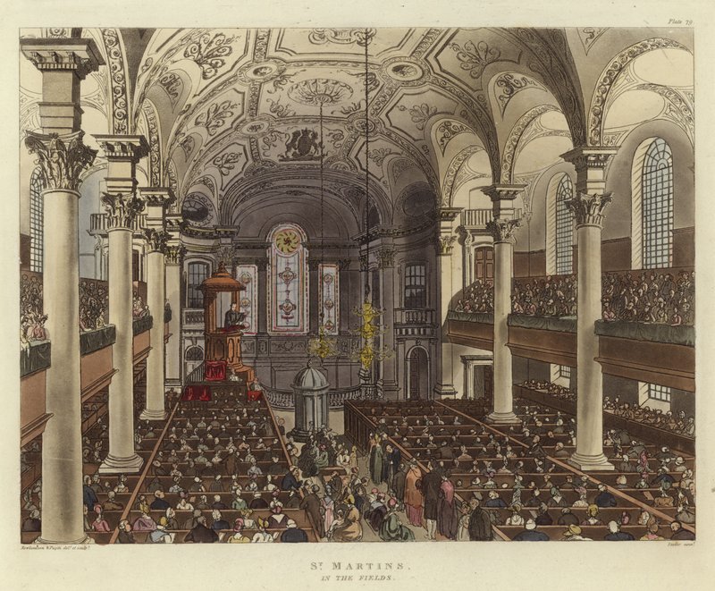 St Martins nos campos de Pugin and Rowlandson