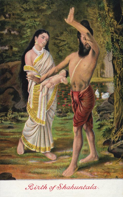 Nascimento de Shakuntala de Raja Ravi Varma