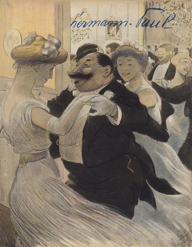 Dança de salão (cor litho) de Rene George Hermann Paul