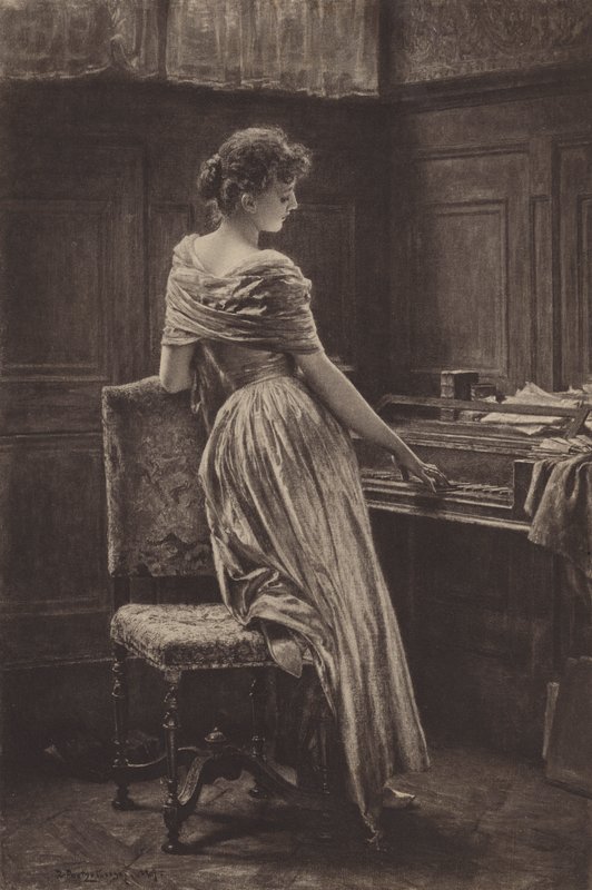 The Old Spinet (fotogravura) de Robert Poetzelberger