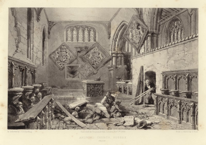 Igreja Arundel (litotint) de Samuel Prout