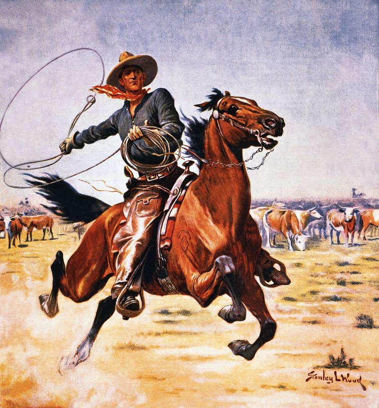 Vaqueiro, com, lassoo de Stanley L. Wood