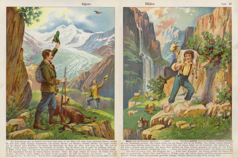 Cenas alpinas (chromolitho) de Swiss School