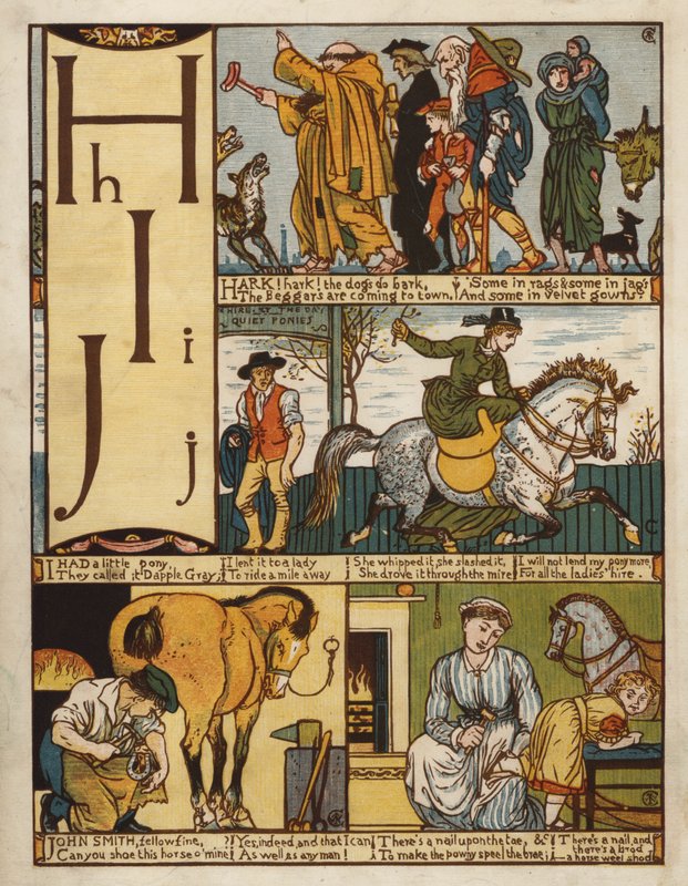 Alfabeto (cor litho) de Walter Crane