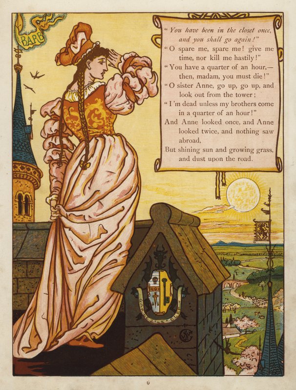 Barba Azul (cor litho) de Walter Crane