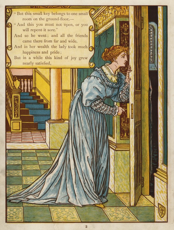 Barba Azul (cor litho) de Walter Crane