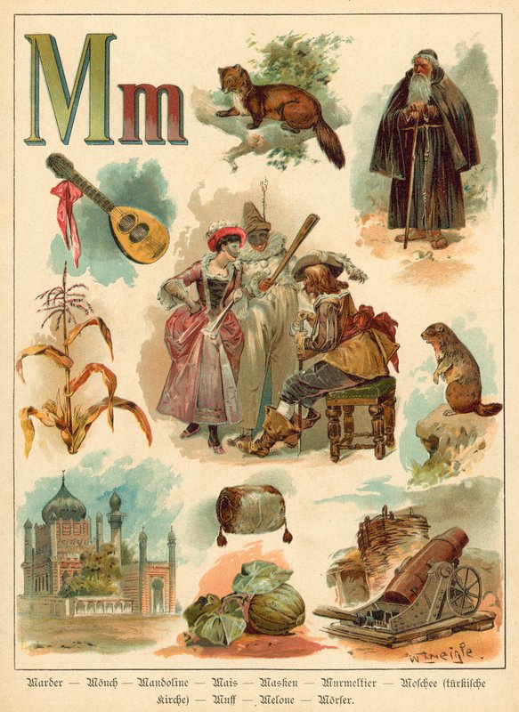 Letra M (chromolitho) de Walter Zweigle