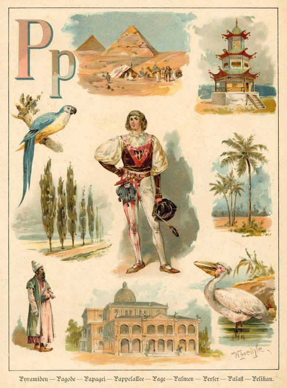 Carta P (chromolitho) de Walter Zweigle