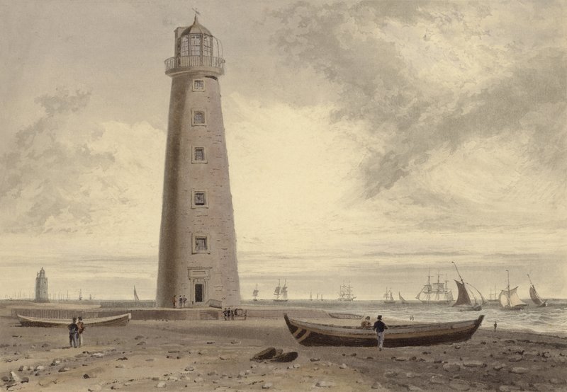 Faróis Orford Ness, Suffolk (aquatint) de William Daniell