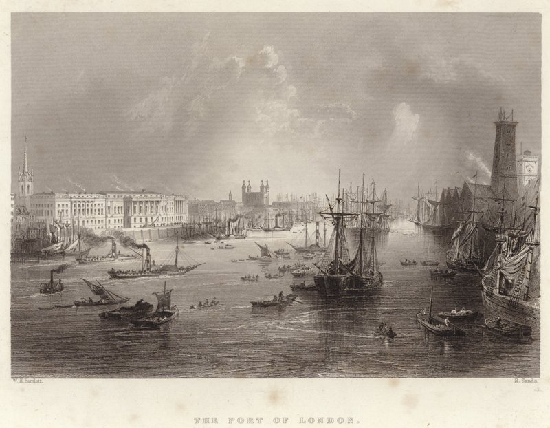 O porto de londres de William Henry Bartlett