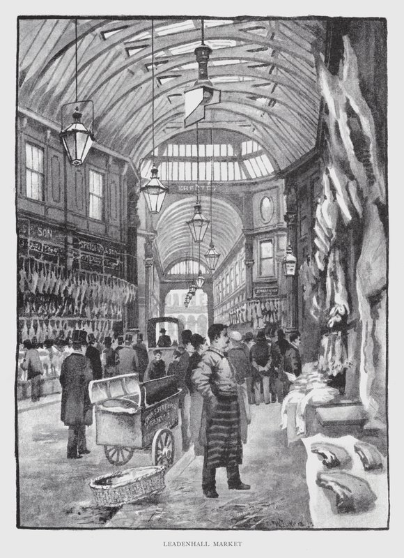 Mercado Leadenhall (litho) de William Luker