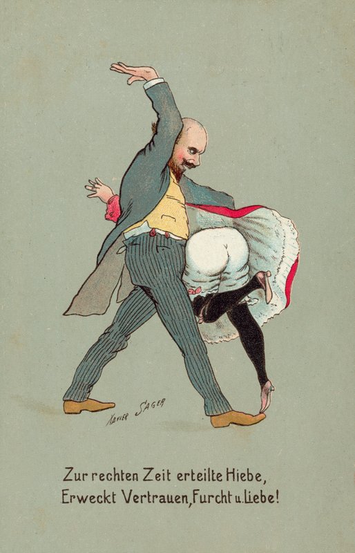 Homem, batendo, menina, fundo de Xavier Sager