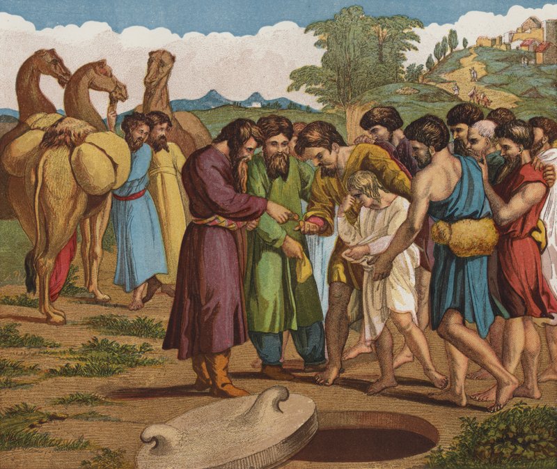 José vendido por seus irmãos de after Raphael
